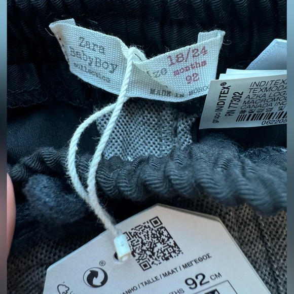 NWT Zara baby houndstooth pants for fall elastic waist and wood buttons 18-24 - Picture 9 of 9